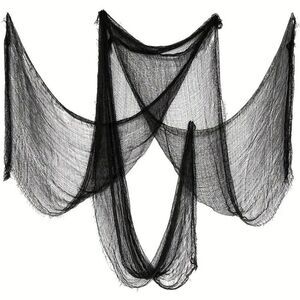 1pc Halloween Black Creepy Cloth - Spooky Fabric Decoration for Haunted House